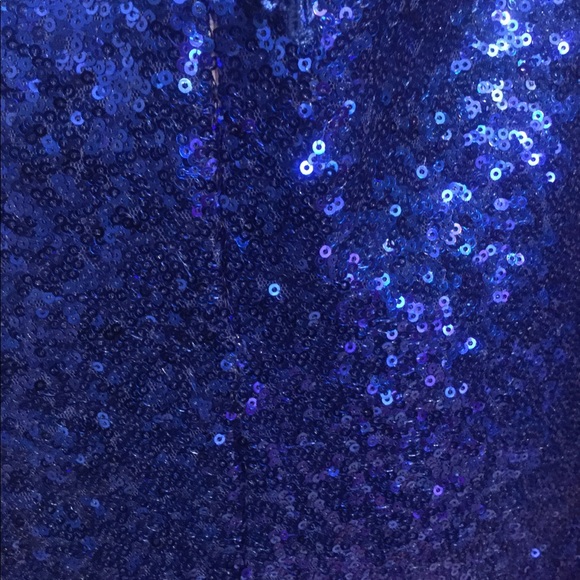 ❌DONATED❌Royal Blue Crochet Appliqué Sequins Mesh Lined Mini Dress - Picture 13 of 16